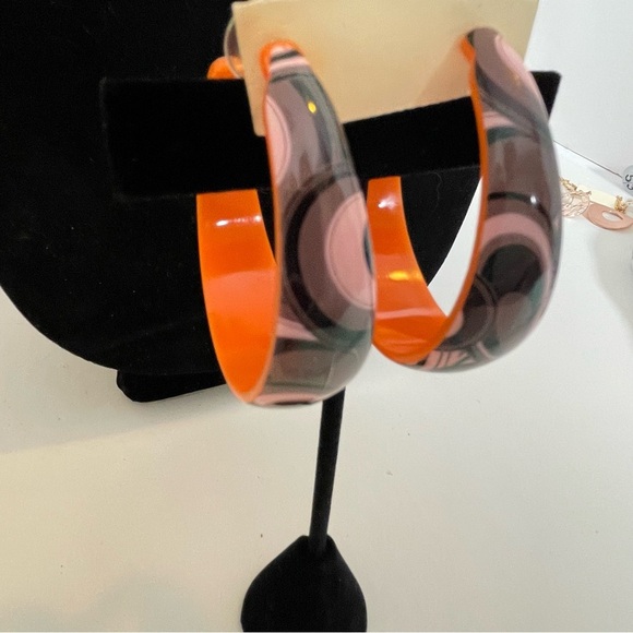 Vintage Funky Large 70s Hoop Earrings - 2 Pair - Picture 6 of 13